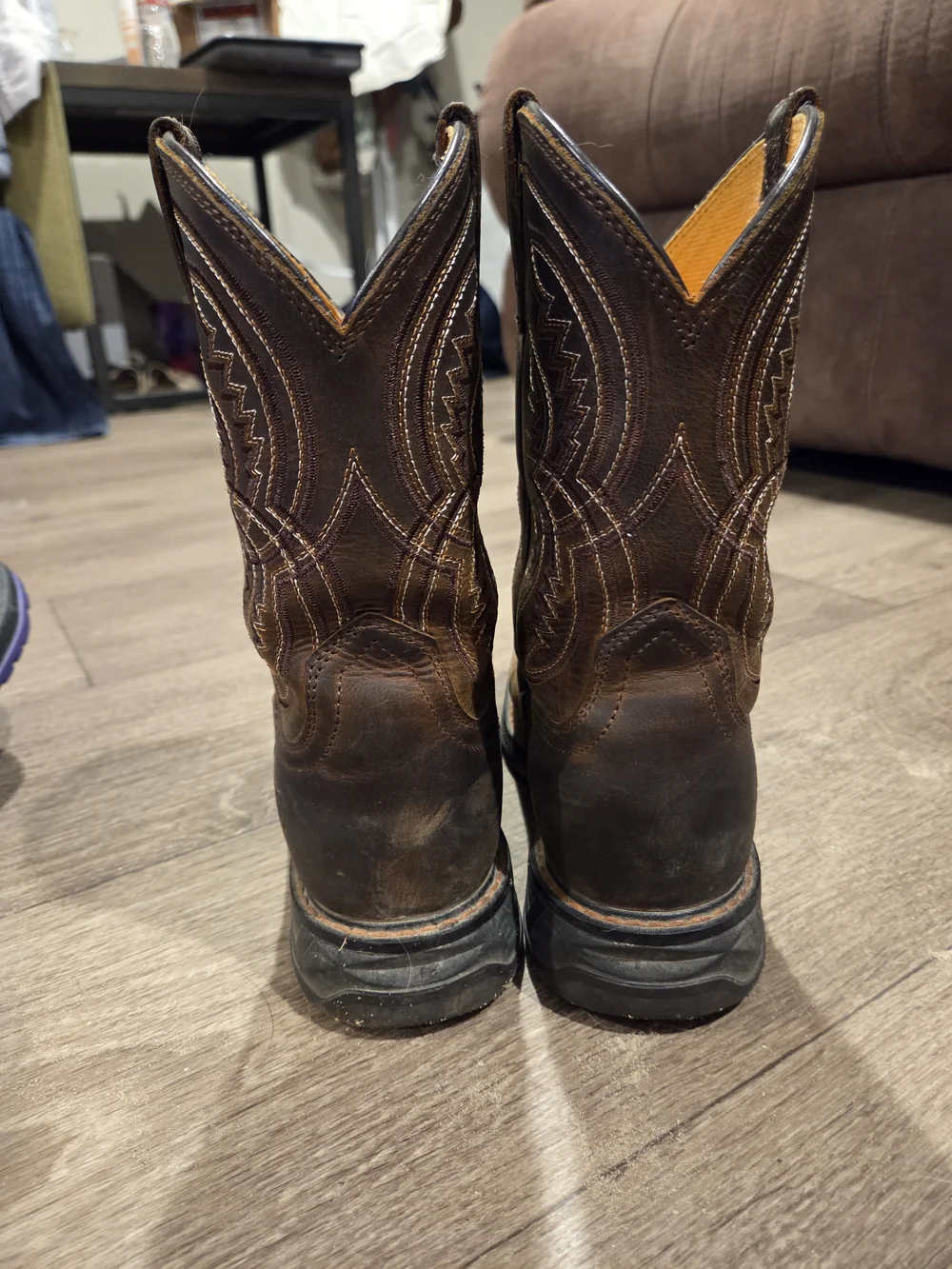 Ariat Brown Distressed Leather Cowboy Boots